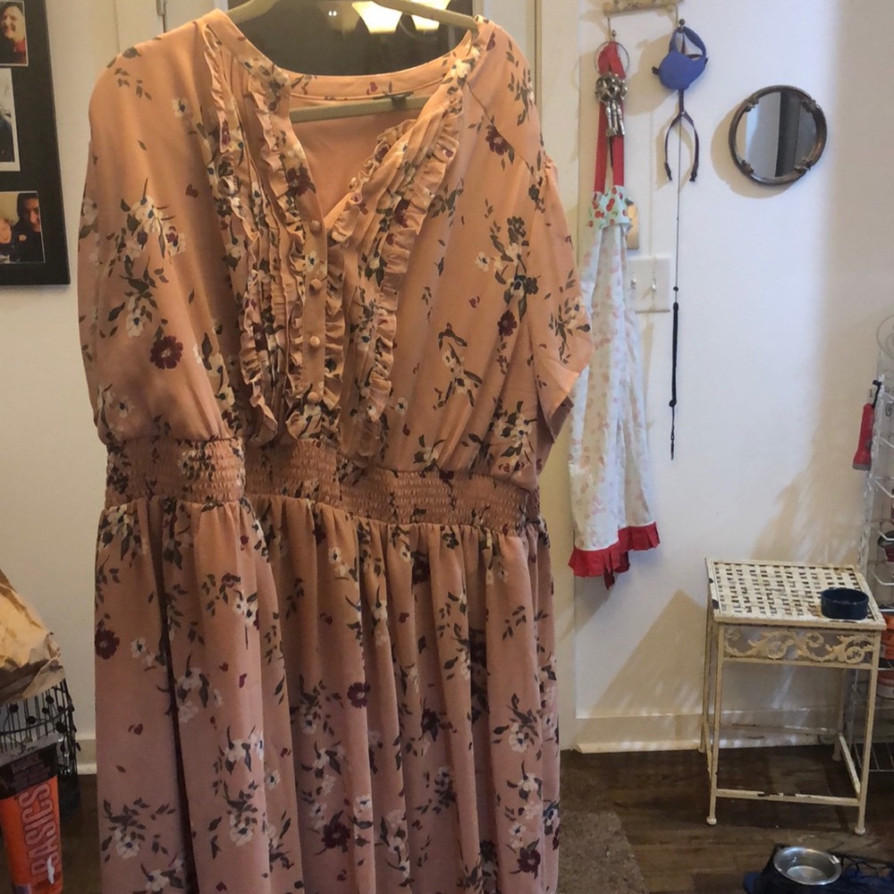 Floral blush plus sized summer dress